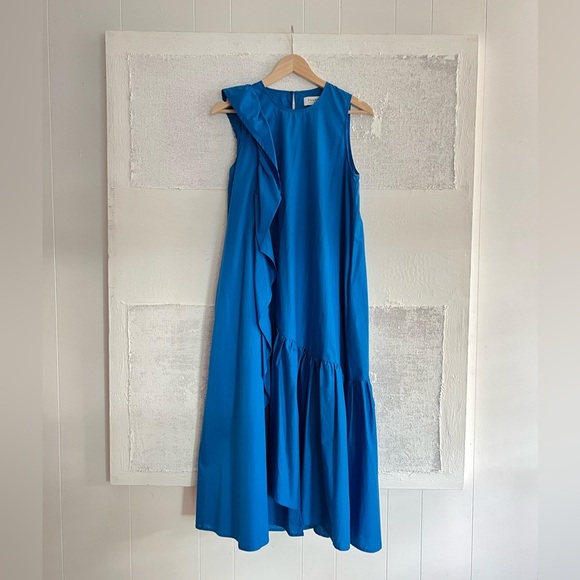 Psophia Cobalt Blue Ruffle Dress - Picture 4 of 9